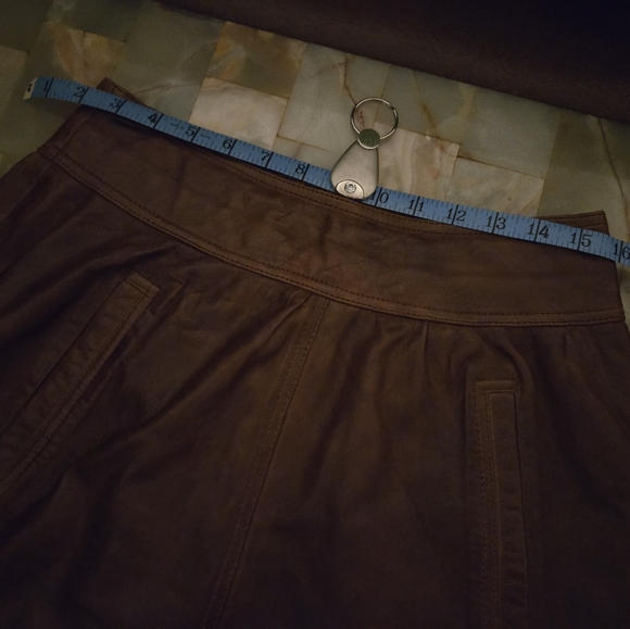 Brown Leather Mini Skirt - Picture 6 of 6